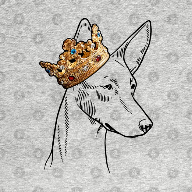 Ibizan Hound Dog King Queen Wearing Crown by millersye